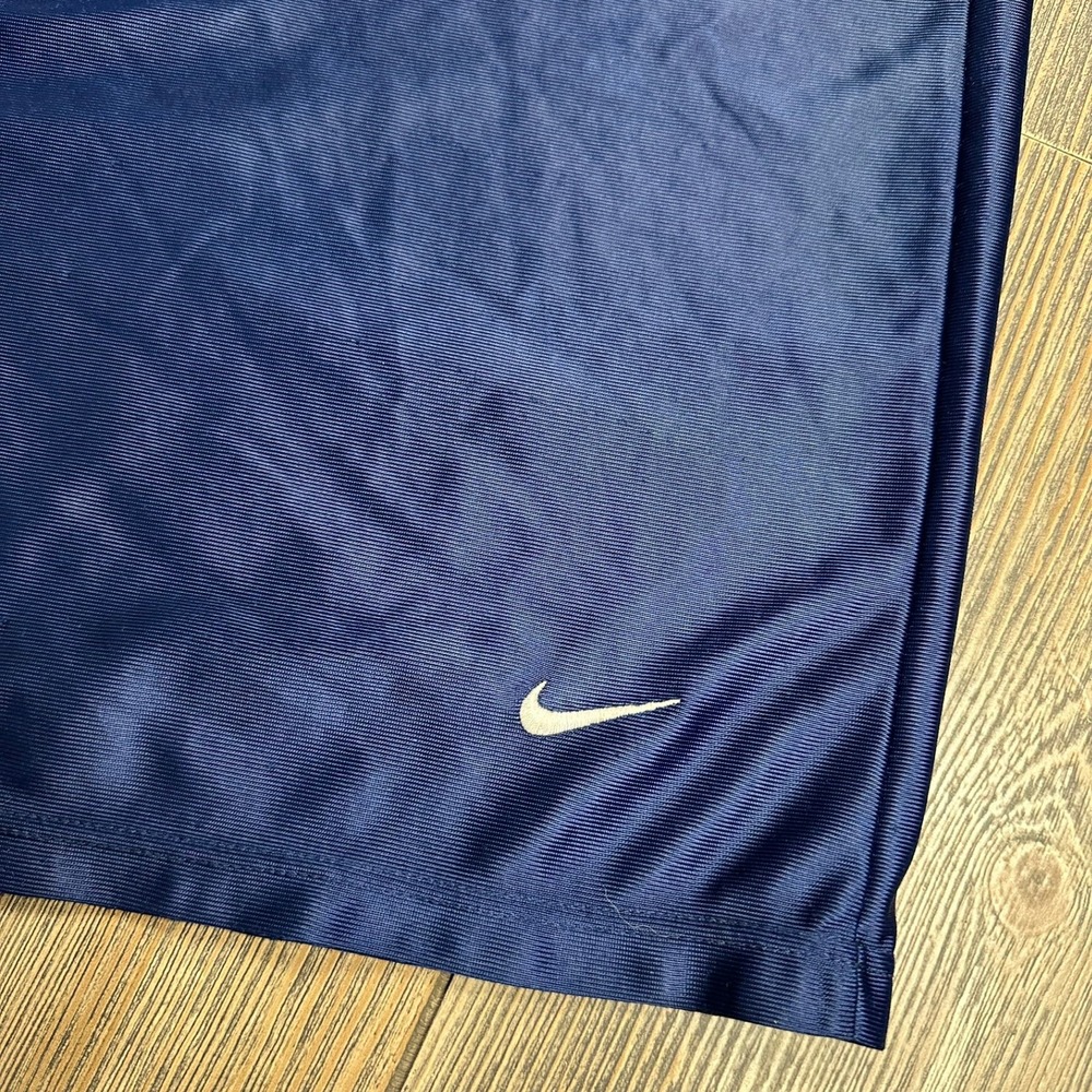 Nike Vintage 00s Athletic Shorts Men XL Navy Blue White Tag Shiny Silky Dazzle - Picture 3 of 7